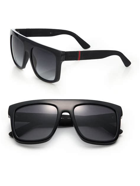 55mm polarized rectangular sunglasses gucci|gucci square tortoise sunglasses.